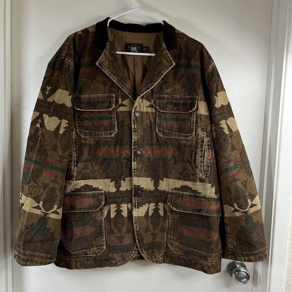 RRL Ralph Lauren Medium Corduroy Field Jacket Blazer Southwestern Hunting